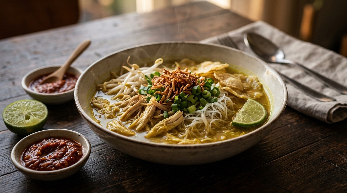 Soto Ayam - Indische Kippensoep recept Soto Ayam - Indische Kippensoep recept