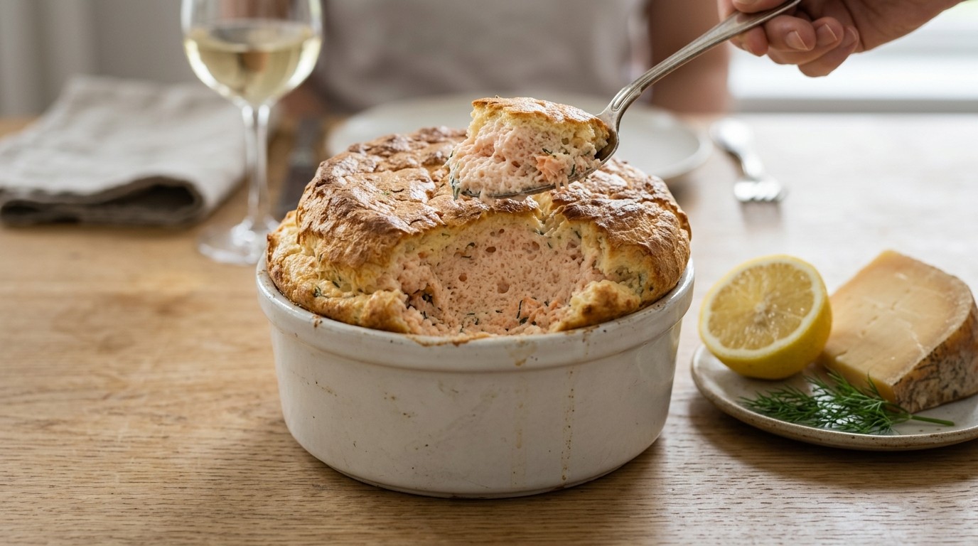 Soufflé van Zalm en Kaas