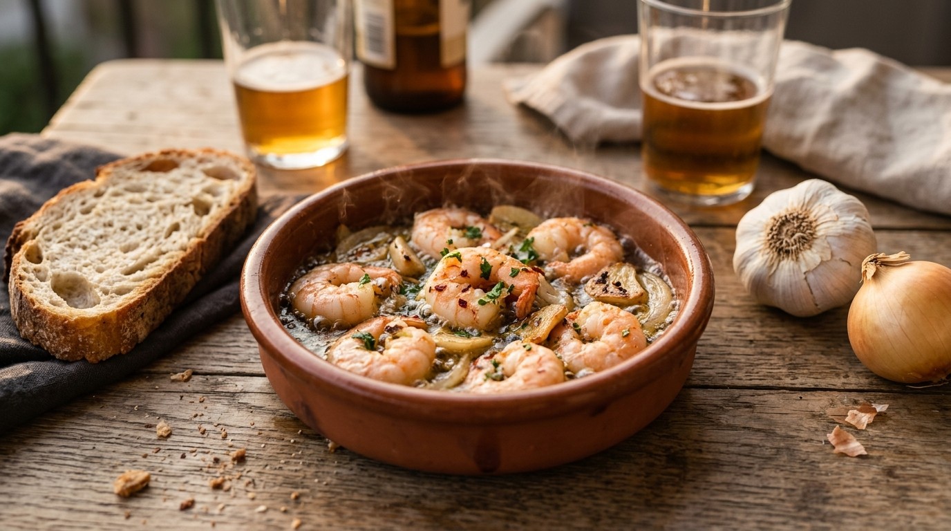 Spaans Gebakken Gamba's met Knoflook en Uien