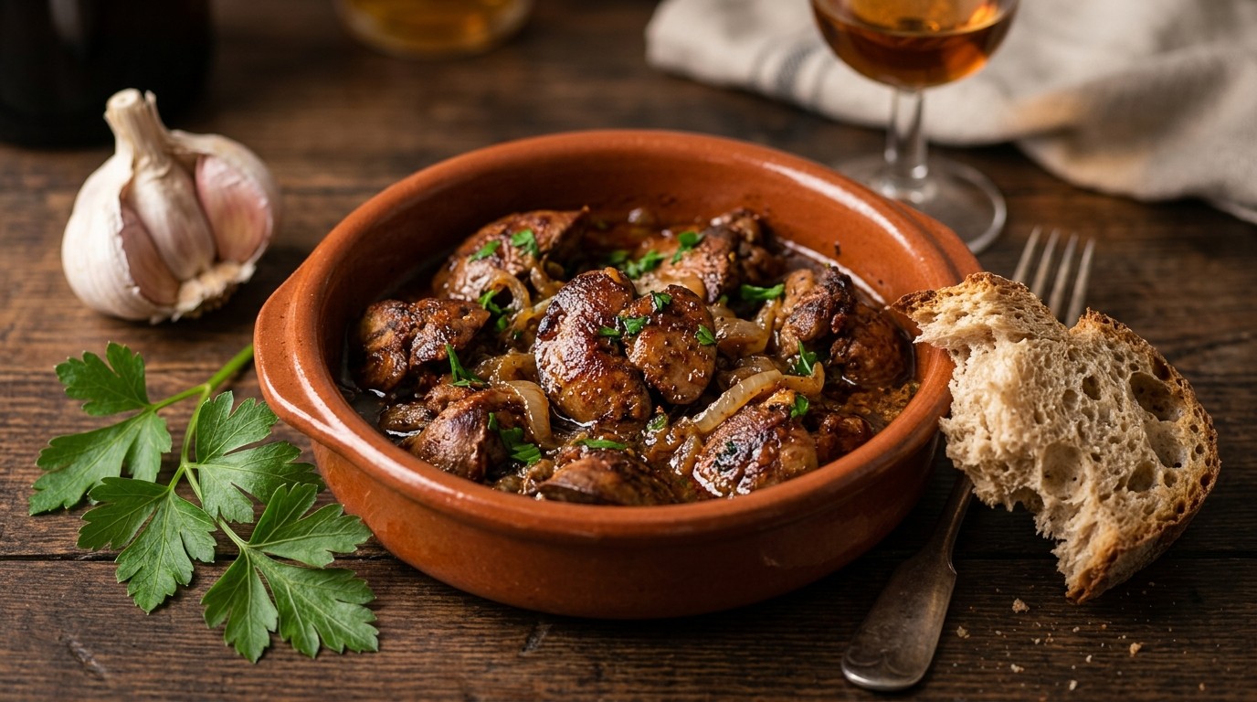 Spaanse Kippenlevertjes met Sherry