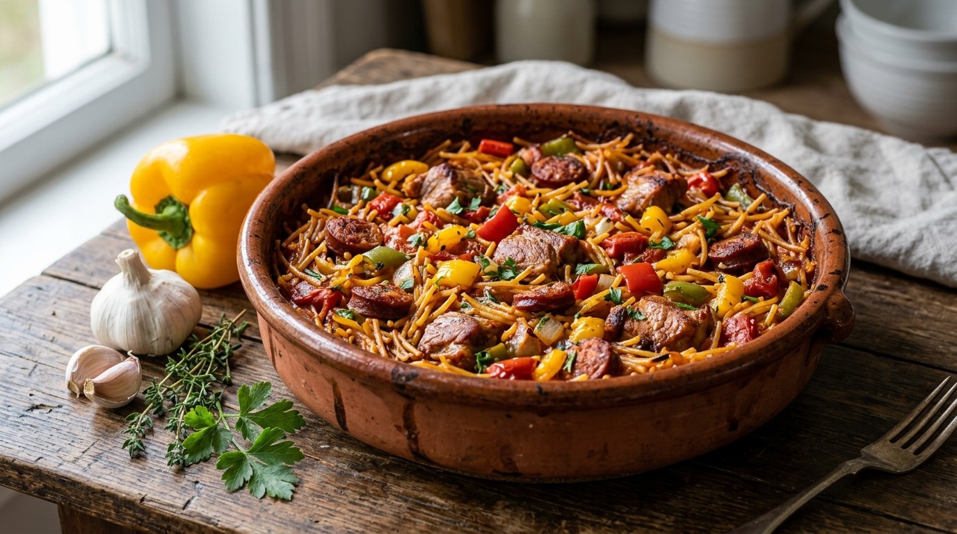Spaanse Pastaschotel met Paprika