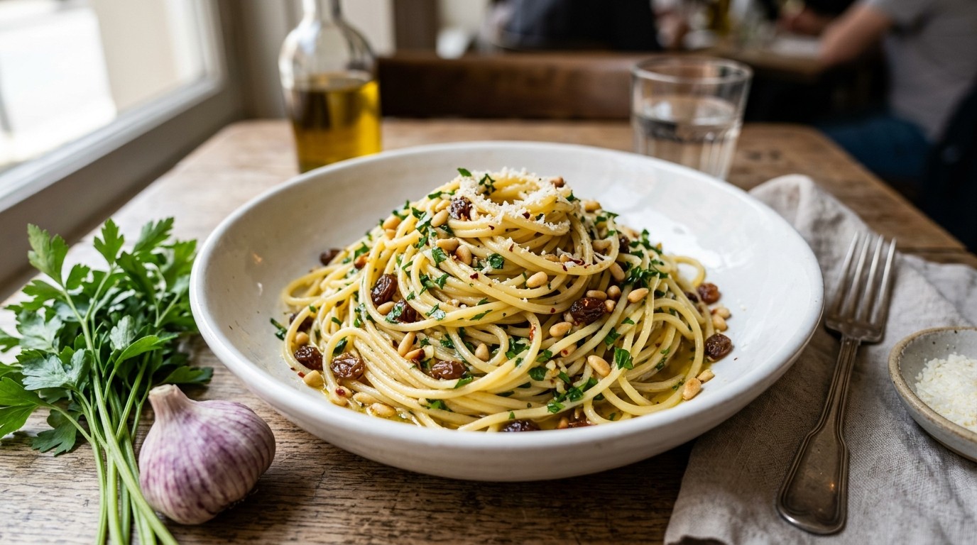Spaghetti Aglio Olie op z'n Sardijns recept Spaghetti Aglio Olie op z'n Sardijns recept