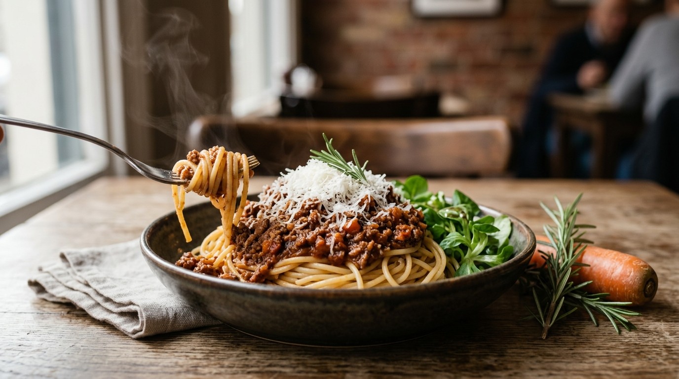 Spaghetti Bolognese met Geraspte Parmezaanse Kaas