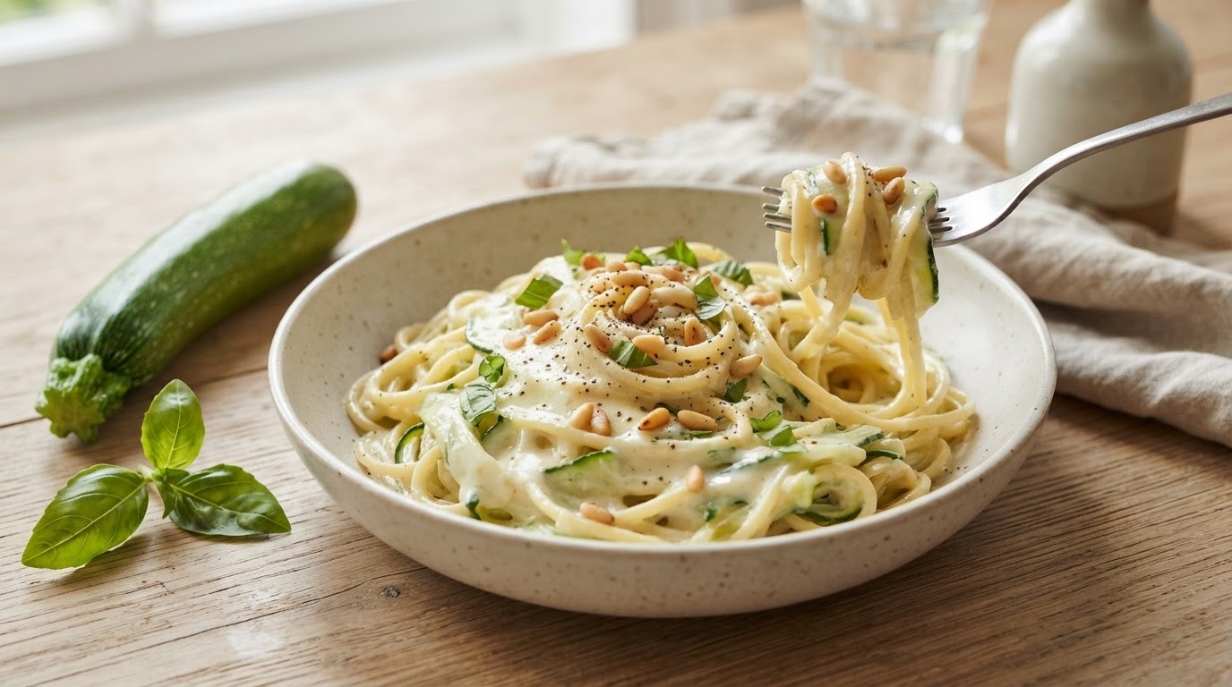Spaghetti met Courgettes en Romige Kaassaus recept Spaghetti met Courgettes en Romige Kaassaus recept