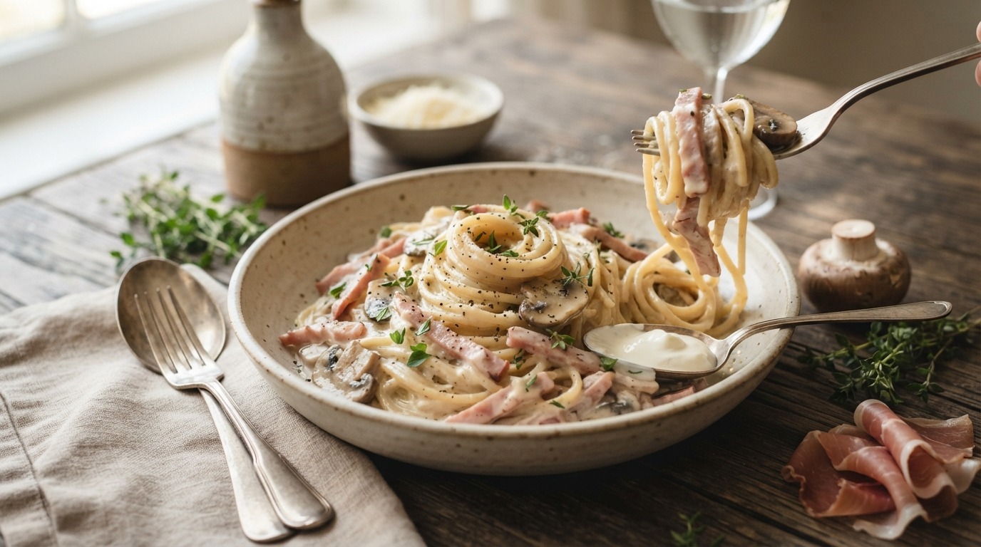 Spaghetti met ham