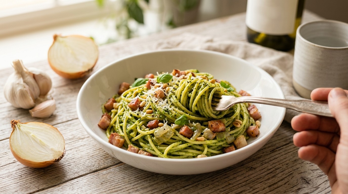Spaghetti met Pestosaus