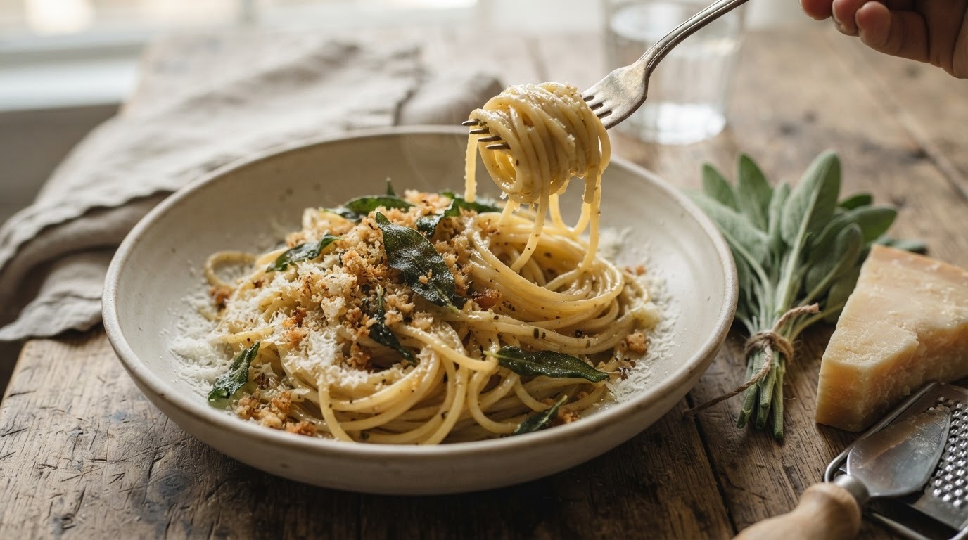 Spaghetti met Salie en Boter