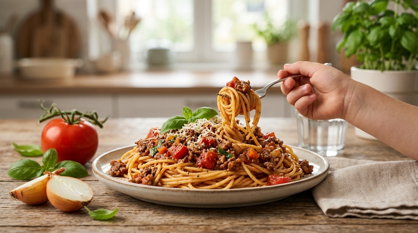 Spaghetti met Saus van de Kinderkookclub