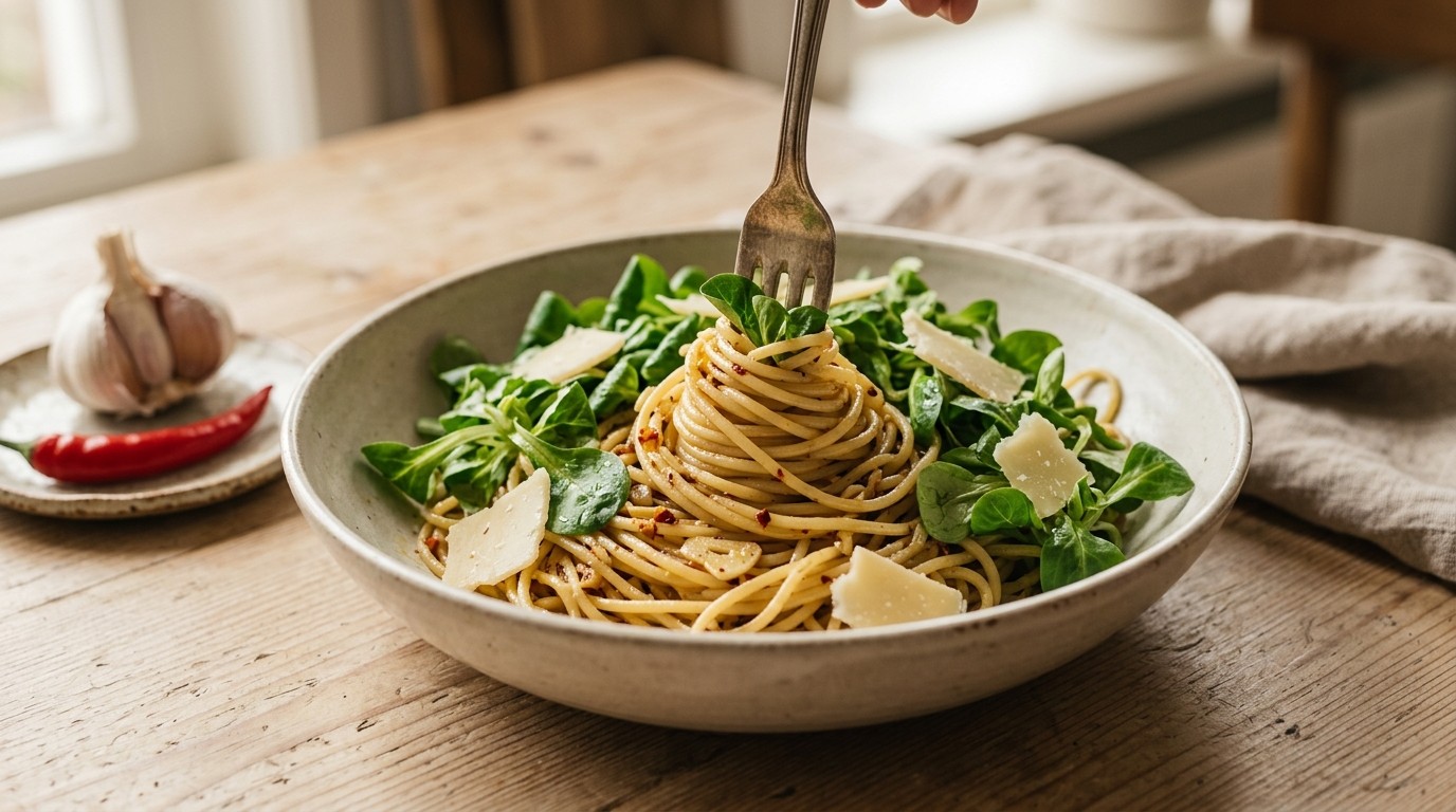Spaghetti met Veldsla