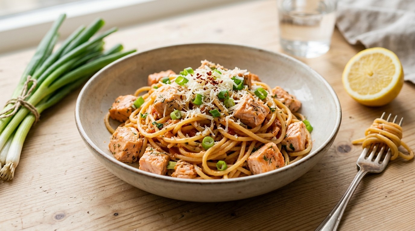 Spaghetti met Zalmroom