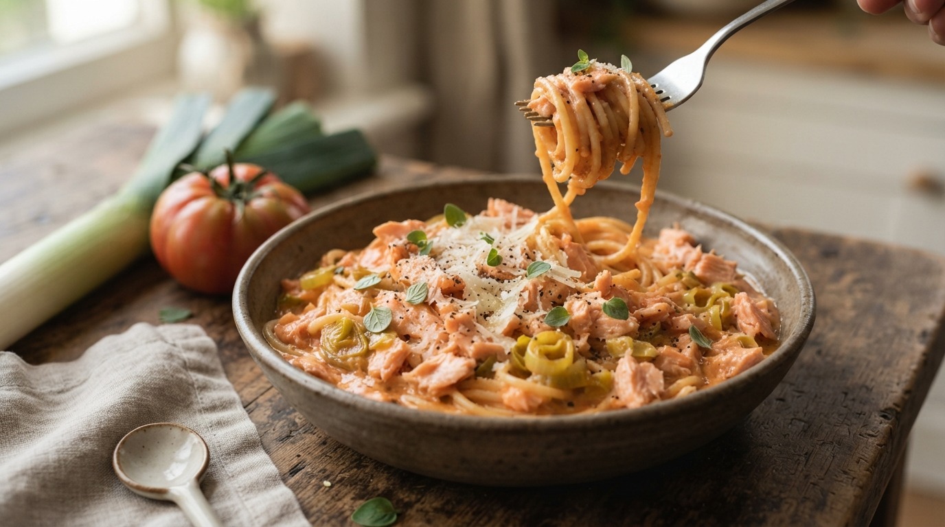 Spaghetti met Zalmsaus
