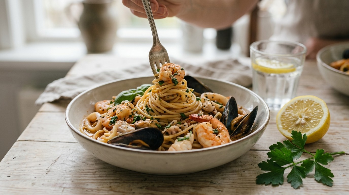 Spaghetti met Zeevruchten