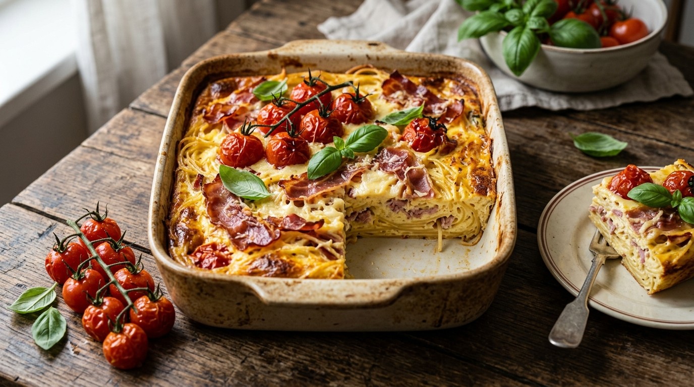 Spaghetti-ovenschotel met Tomaten
