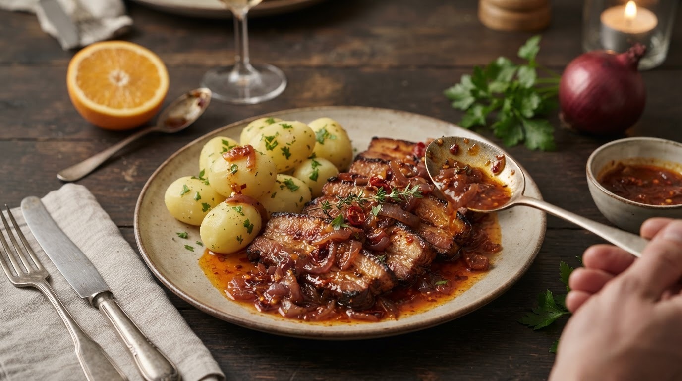 Speklapjes met Pikante Uiensaus