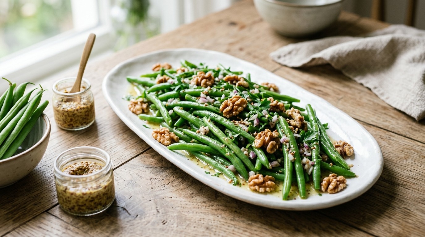 Sperziebonensalade met Mosterd
