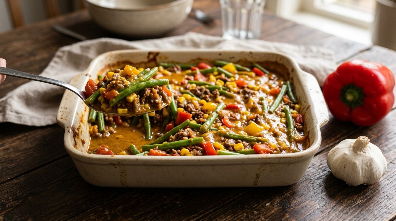 Sperziebonenschotel met Satésaus recept Sperziebonenschotel met Satésaus recept
