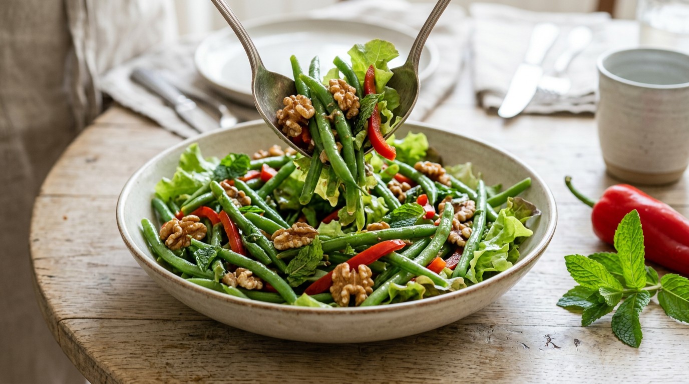 Sperzieboon Walnootsalade recept Sperzieboon Walnootsalade recept