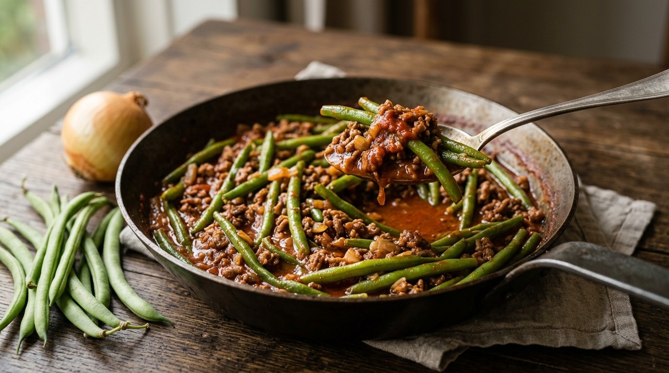 Sperzieboontjes met Tomatenfrito