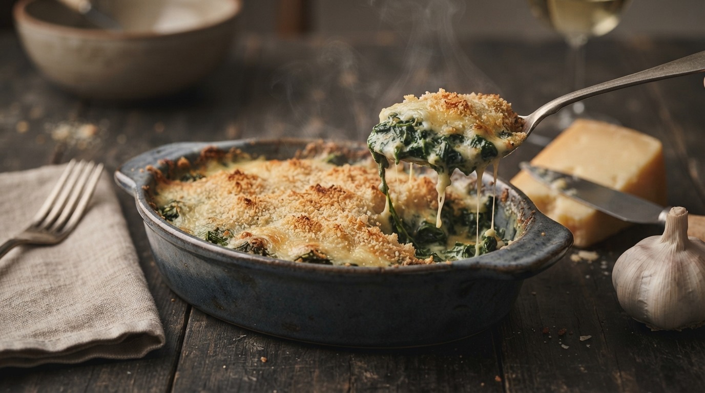Spinazie met Kaassaus uit de Oven