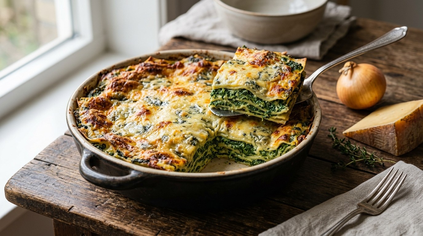 Spinazie-ovenschotel met Danish Blue