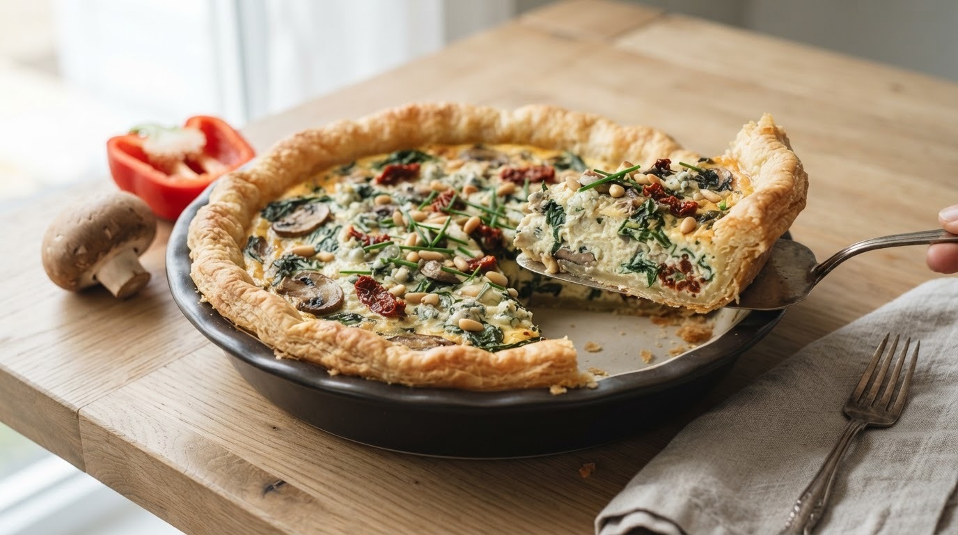 Spinazie-quiche met Creme Fraiche