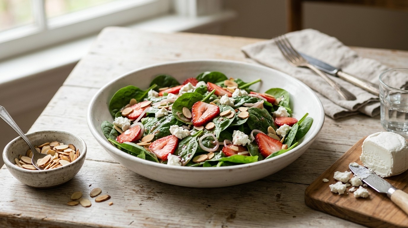 Spinazie Salade met Aardbeien recept Spinazie Salade met Aardbeien recept