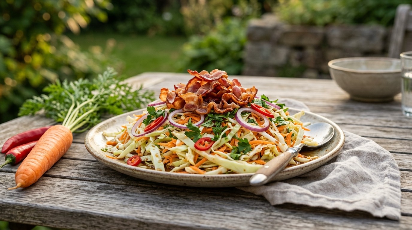 Spitskoolsalade met Bacon
