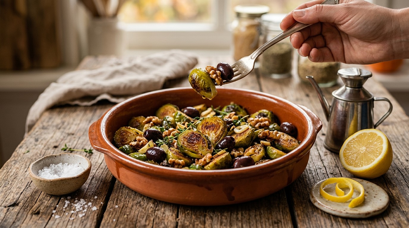 Spruitjes met Walnoot en Olijven recept Spruitjes met Walnoot en Olijven recept
