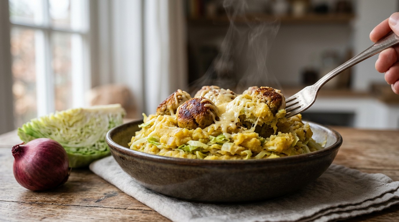 Stamppot met Vegetarische Balletjes recept Stamppot met Vegetarische Balletjes recept