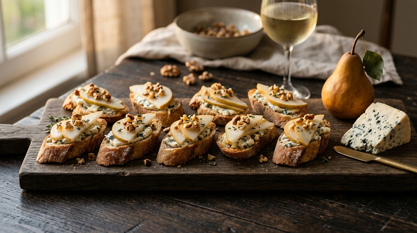 Stokbrood met Blauwe Kaas en Peer