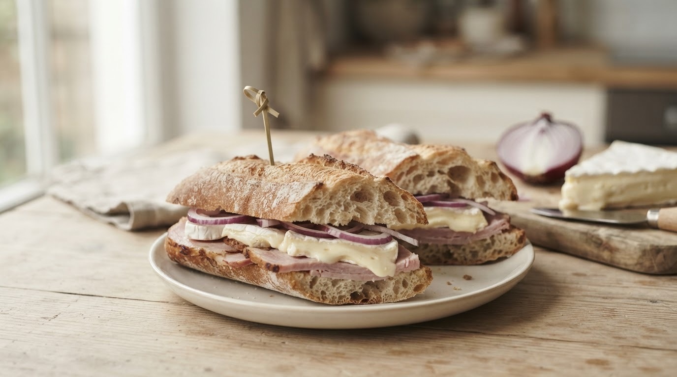 Stokbrood met Brie en Beenham recept Stokbrood met Brie en Beenham recept