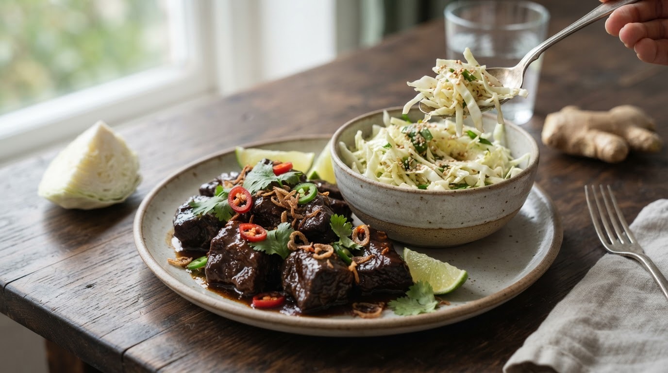 Stoofschotel met Koolsalade