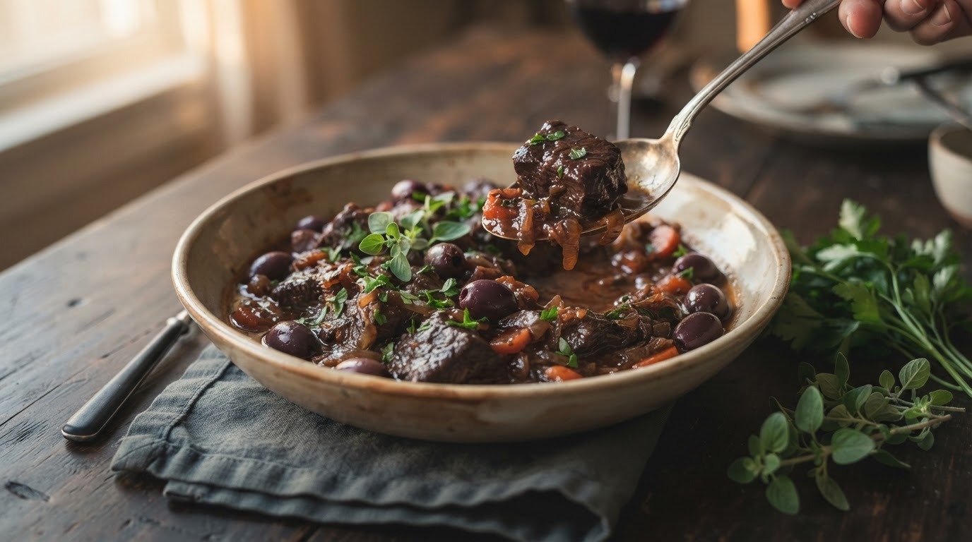 Stoofvlees met Kalamata Olijven