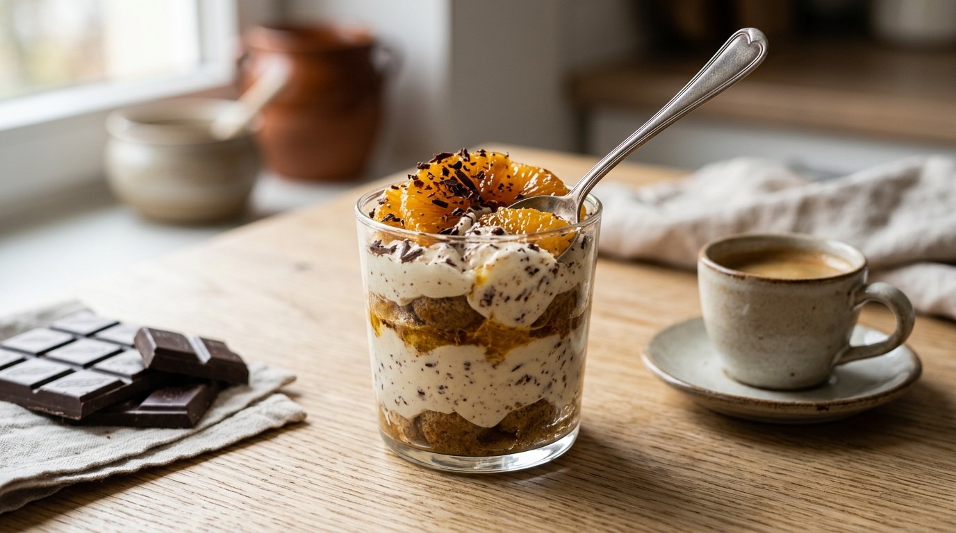 Straciatella-tiramisu met Sinaasappels