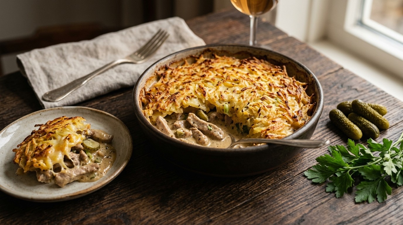 Stroganoff met Röstikorst