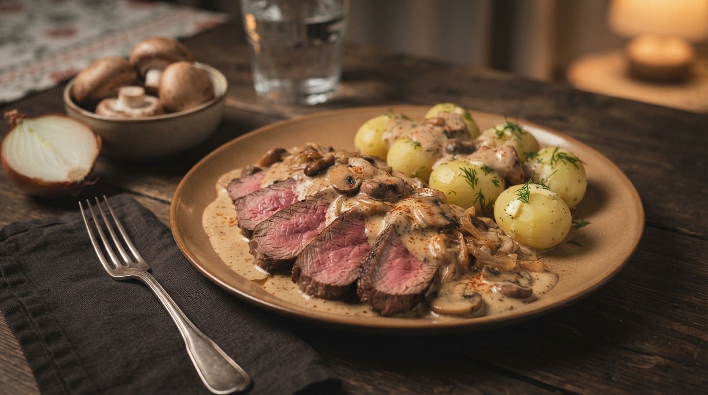 Stroganoffsaus met Steak recept Stroganoffsaus met Steak recept