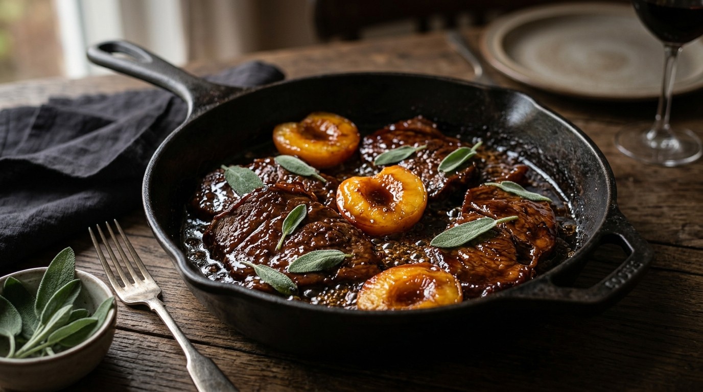 Sukadelapjes met Perziken in Honing-ketjapsaus