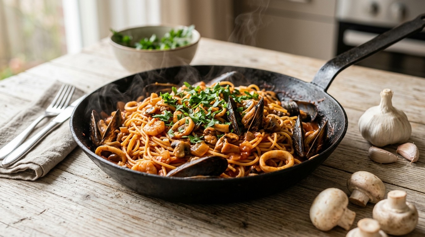 Supersnelle Zeevruchtenspaghetti