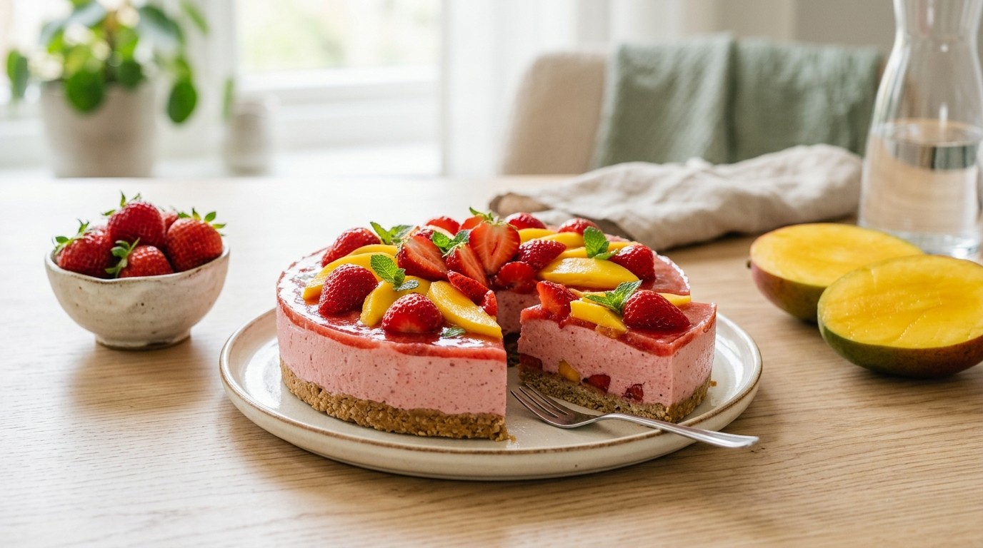 Taart Aardbeien met Mango