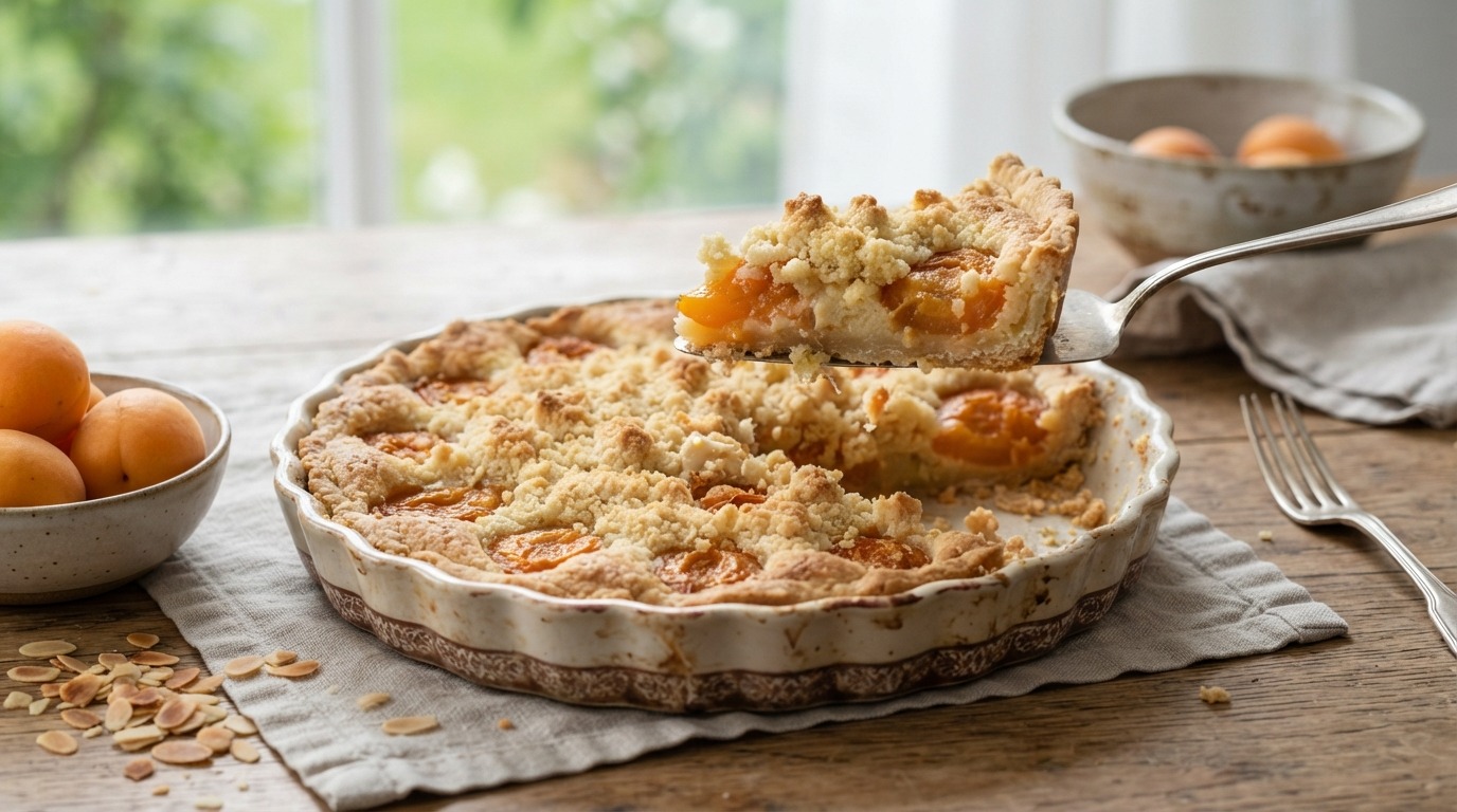 Taart Abrikozen Kruimel met Amandel Creme
