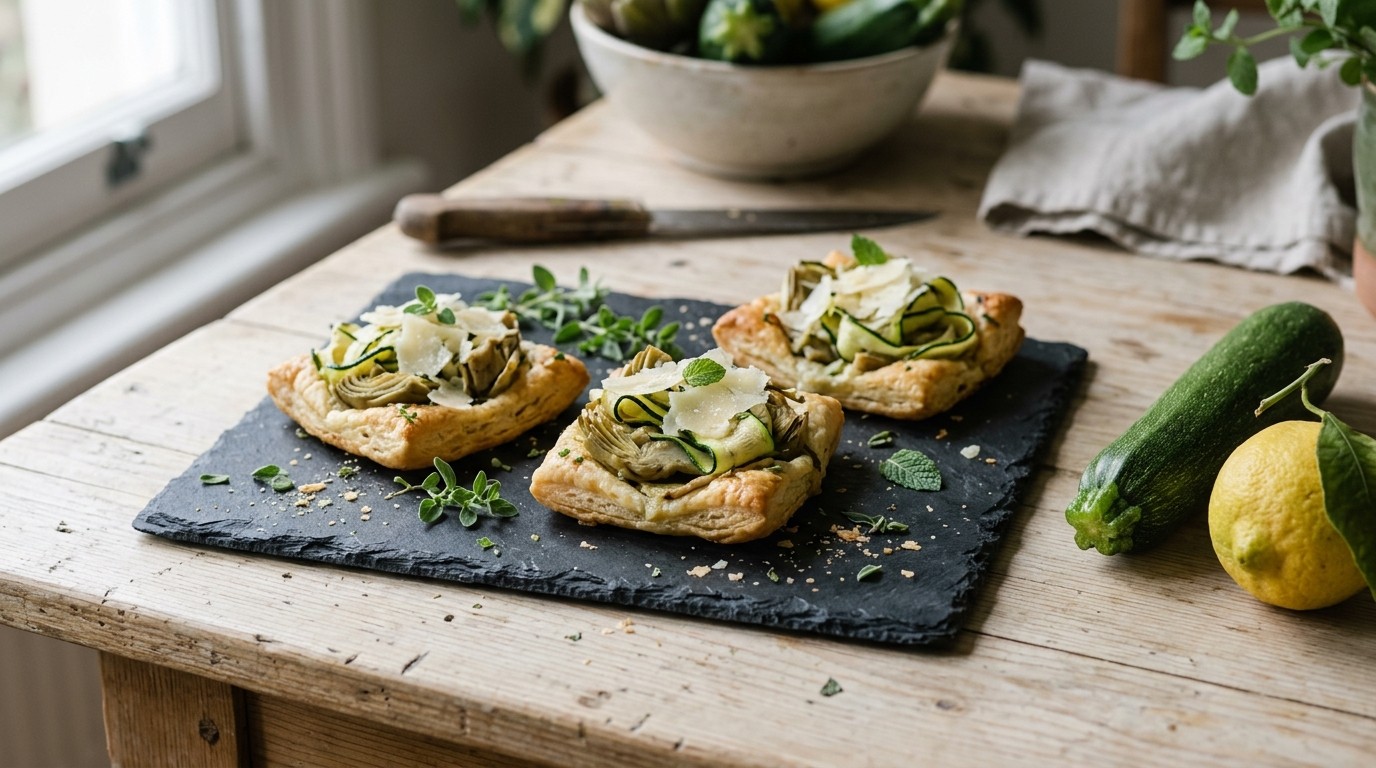 Taartjes met Grana Padano en Artisjokken