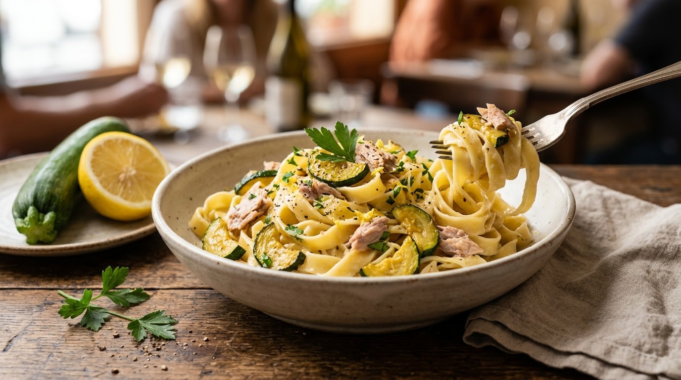 Tagliatelle met Courgette en Tonijn