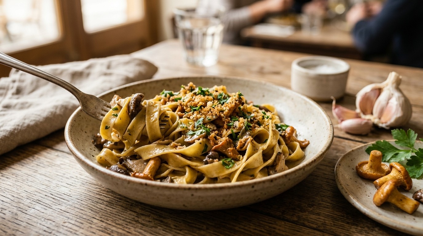 Tagliatelle met Paddenstoelen recept Tagliatelle met Paddenstoelen recept