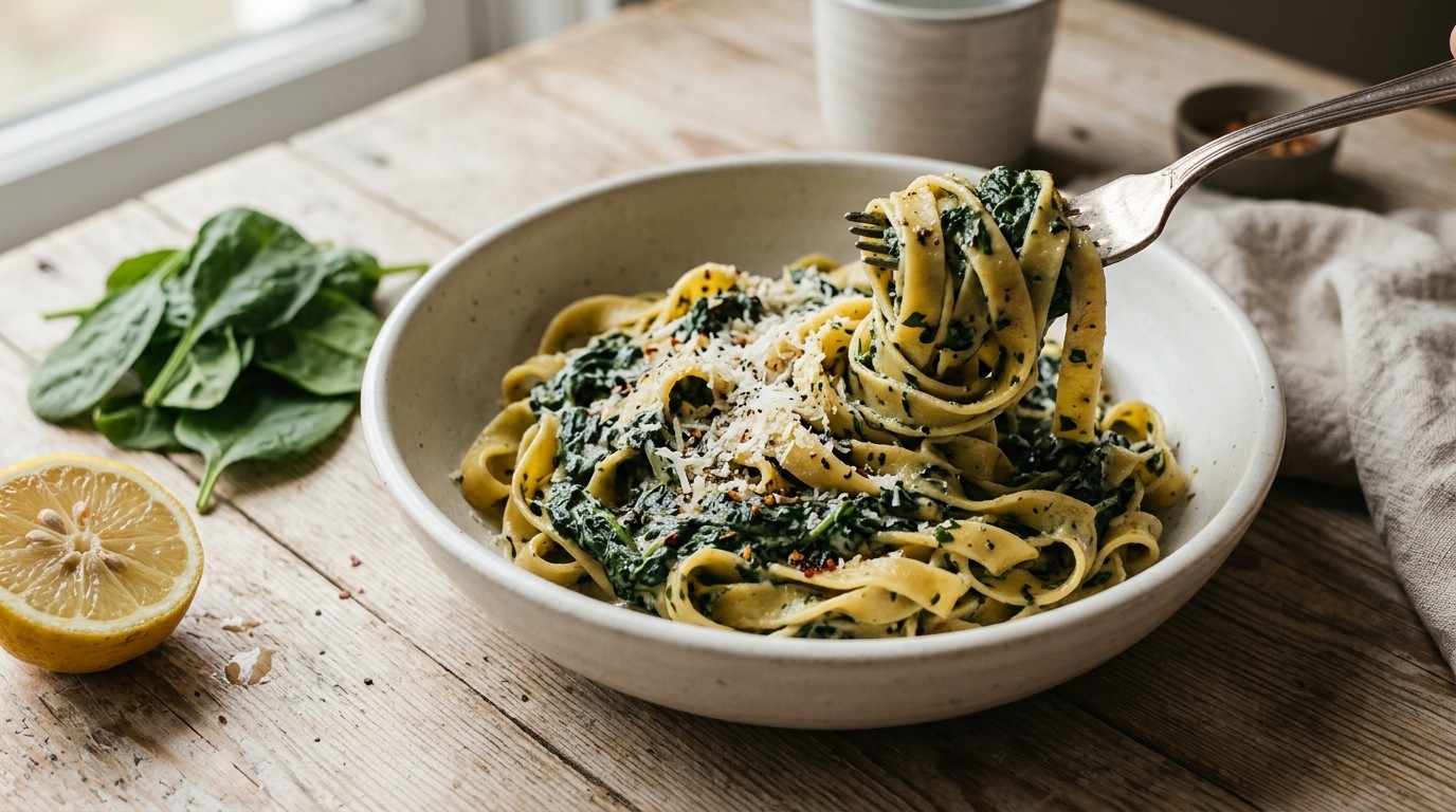 Tagliatelle met Roomspinazie