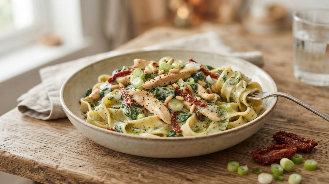 Tagliatelle met Spinazie-roomsaus