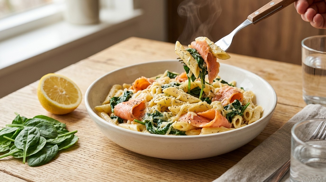 Tagliatelle met Spinazie, Zalm en Kaas