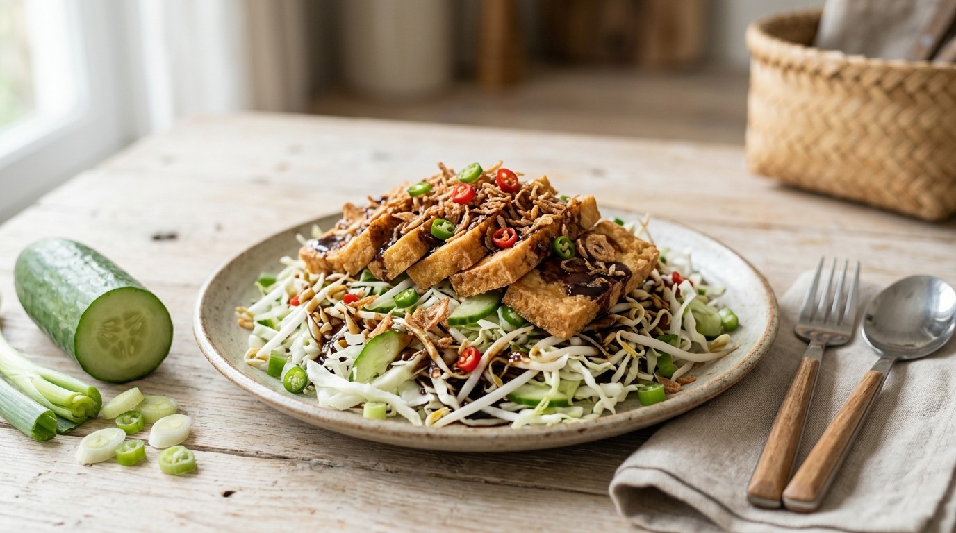 Tahoe Sajoer (groentesalade met Tahoe)