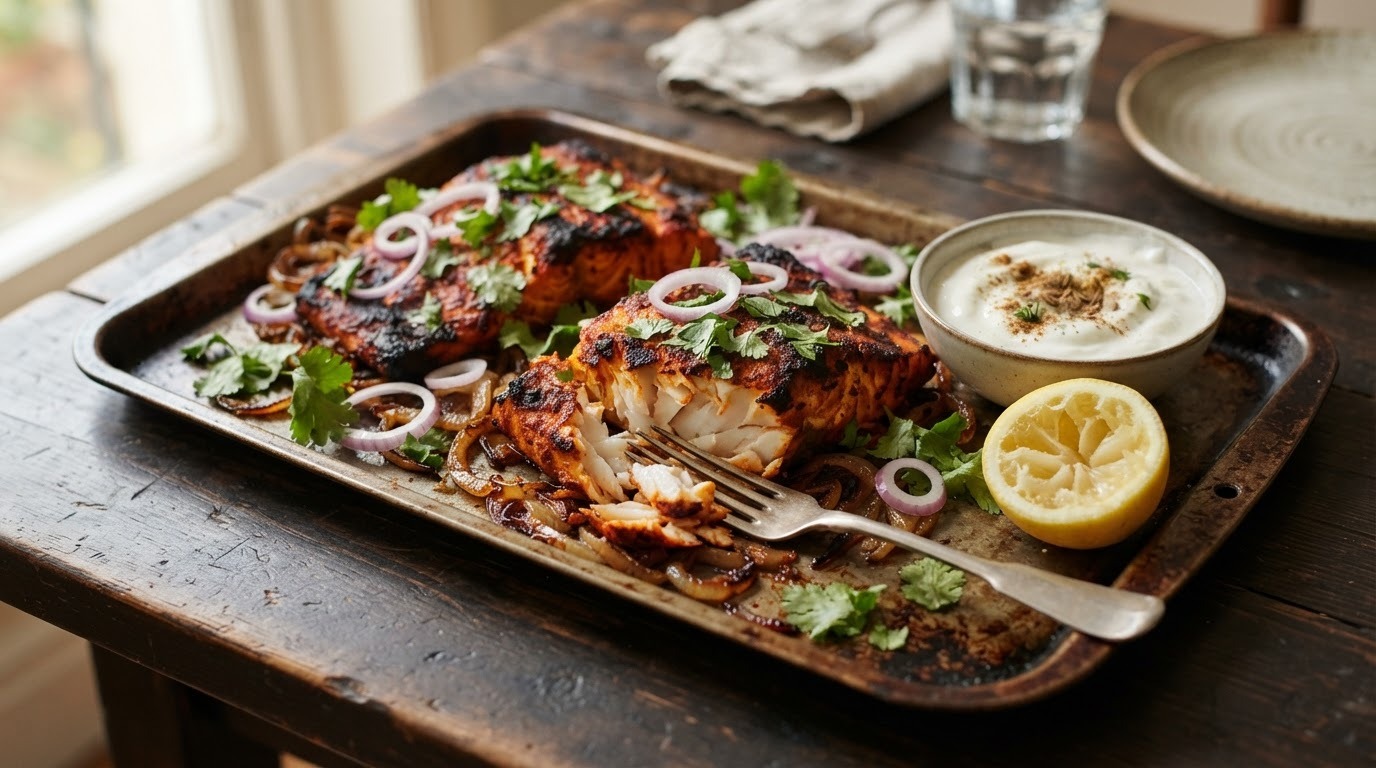Tandoori Muchli (geroosterde vis uit de Oven)