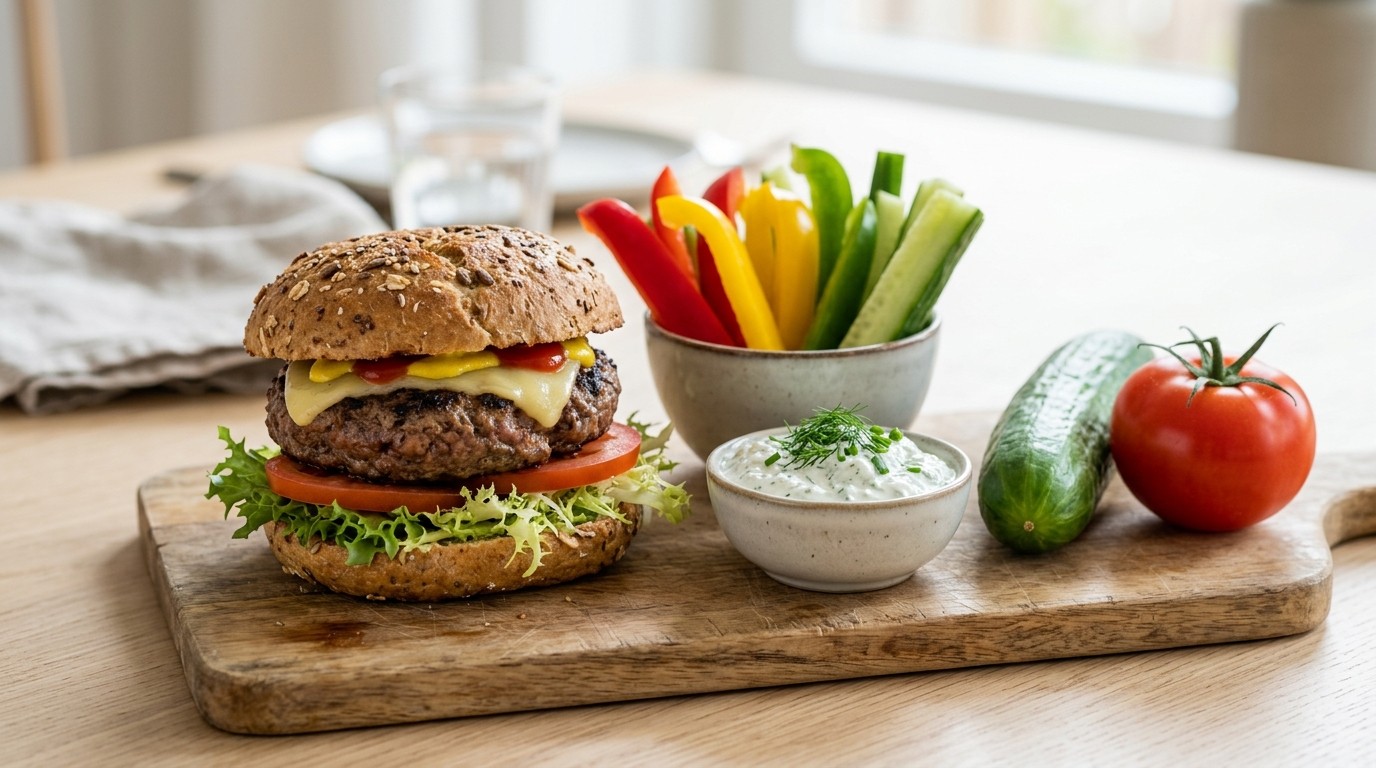 Tartaarburger met Groentesticks