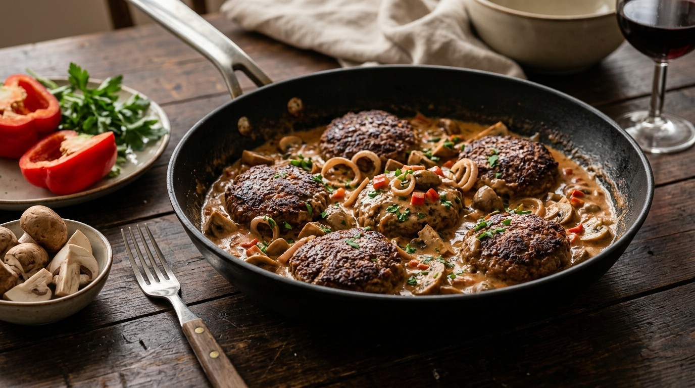 Tartaartje met Paddestoelen en Stroganoffsaus